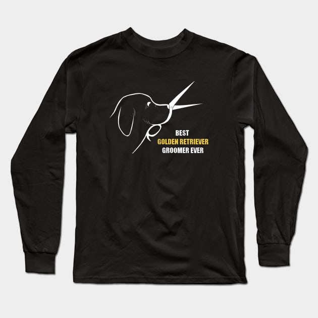 best golden retriever groomer ever for pet groomers who groom pets dogs and golden retrievers Long Sleeve T-Shirt by A Comic Wizard